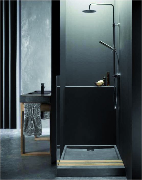  Sanitaires design en marbre noir ou beige et bois de teck | Natural Série SIMI - Autres matériaux