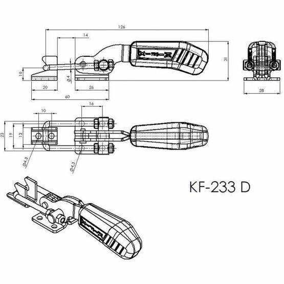 Sauterelle à crochet de soudage | RÉF : KF-233 D - produit présenté par STENGER PRO