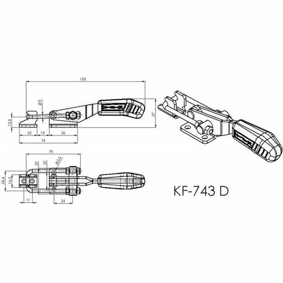 Sauterelle à crochet en acier ou inox | RÉF : KF-743 D - produit présenté par STENGER PRO