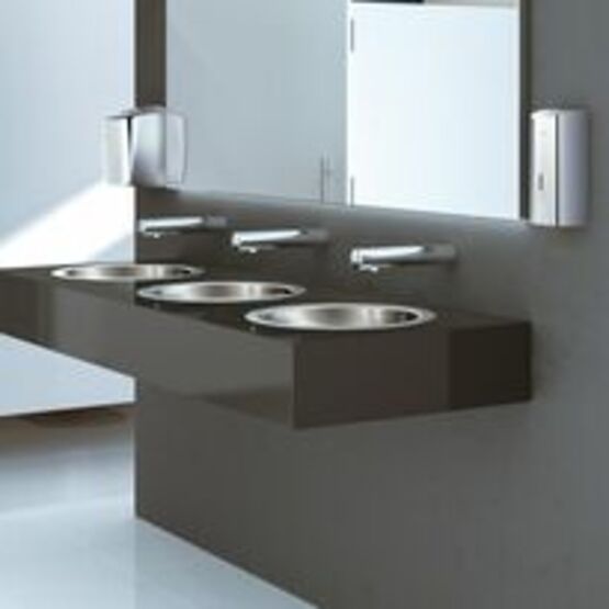 Sèche-mains automatique à air pulsé noir mat ou poli brillant | HIGHFLOW Réf. 510622BK et Réf. 510622 - produit présenté par DELABIE