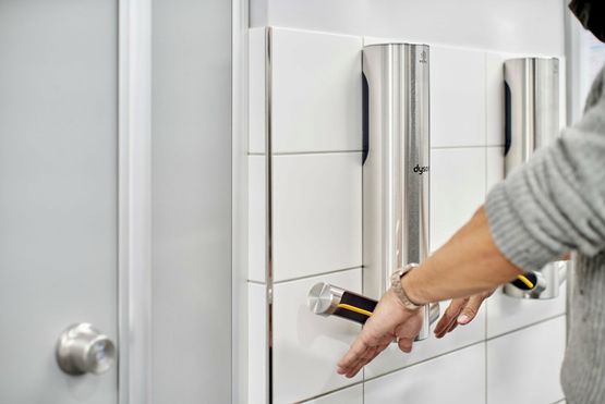  Sèche-mains écoénergétique à filtre HEPA intégré | Dyson Airblade 9kJ - Sèche-mains automatique