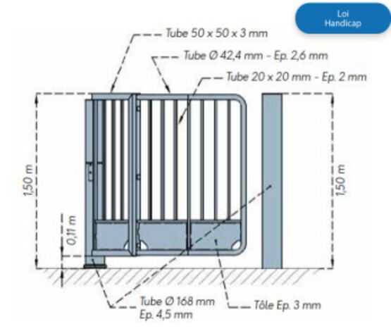  Sélectif d’accès | U oscillant Optimum+ réhaussé en acier - SEMCO