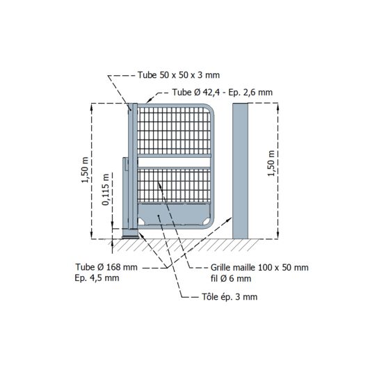 Sélectif d’accès | U oscillant Standard réhaussé en acier - produit présenté par SEMCO