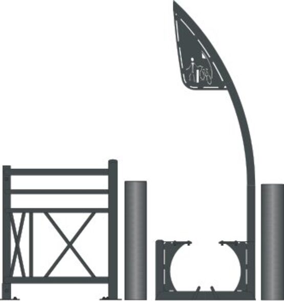  Sélectif de passage piétons | Passage piétons avec Pass’Vélos pour accès cyclable sécurisé - Portillons acier