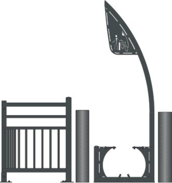 Sélectif de passage piétons | Passage piétons avec Pass’Vélos pour accès cyclable sécurisé - produit présenté par SEMCO