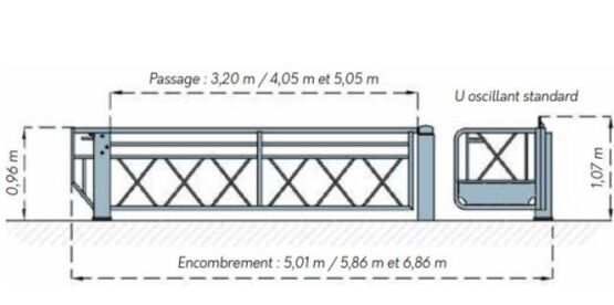  Sélectif grande largeur | Sélectif avec U oscillant standard pour contrôle d'accès - SEMCO