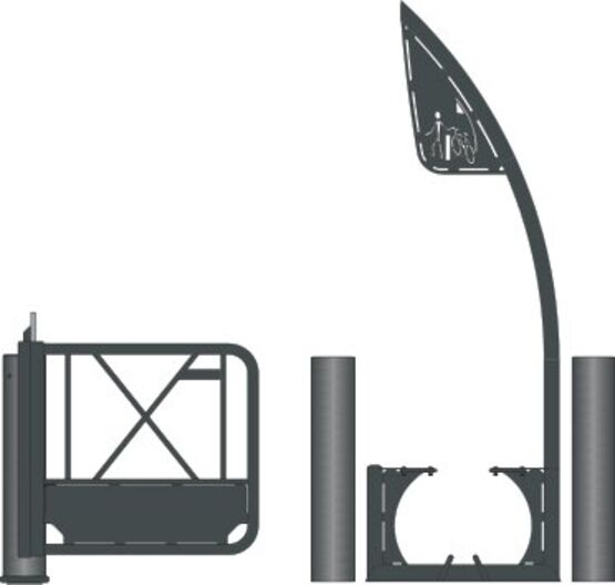  Sélectif U oscillant | U oscillant standard avec Pass’Vélos pour contrôle d’accès piéton et cyclable - SEMCO