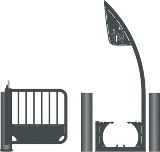 Sélectif U oscillant | U oscillant standard avec Pass’Vélos pour contrôle d’accès piéton et cyclable - produit présenté par SEMCO