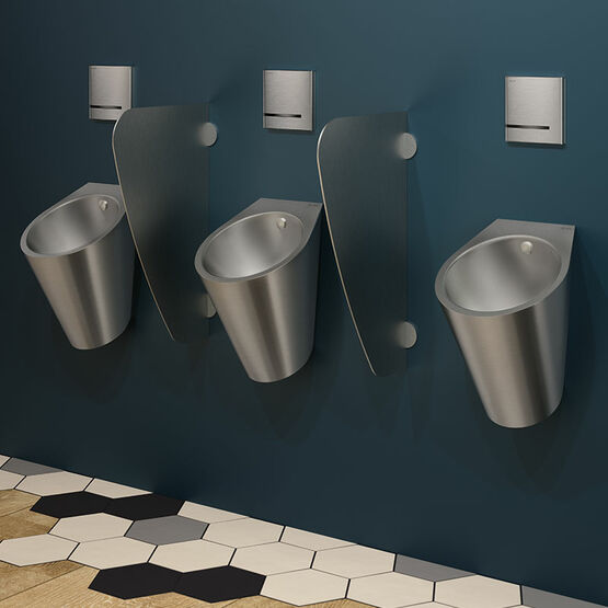  Séparateur urinoir AZA Inox 304 satiné ou noir mat | Réf. 100620 et 100620BK - DELABIE