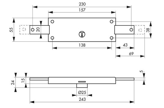  Serrure de surete à cylindre Ø 25 mm pour rideau métallique - BEAURAIN DISTRIBUTION