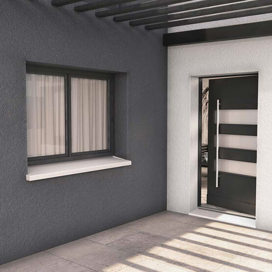 Seuil de porte monobloc conçu en T en pierre reconstituée | OPTI&#039;ONE 40 