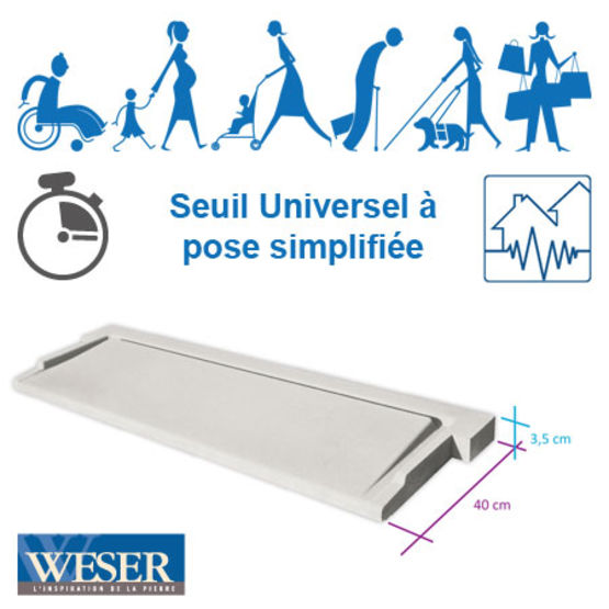  Seuil de porte UNIVERSEL PS à pose simplifiée | WESER - WESER