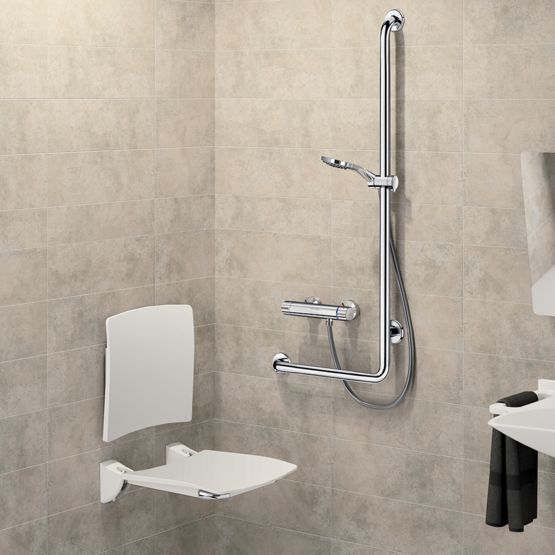 Siège de douche amovible ou relevable pour PMR | Réf. 510300  - produit présenté par DELABIE