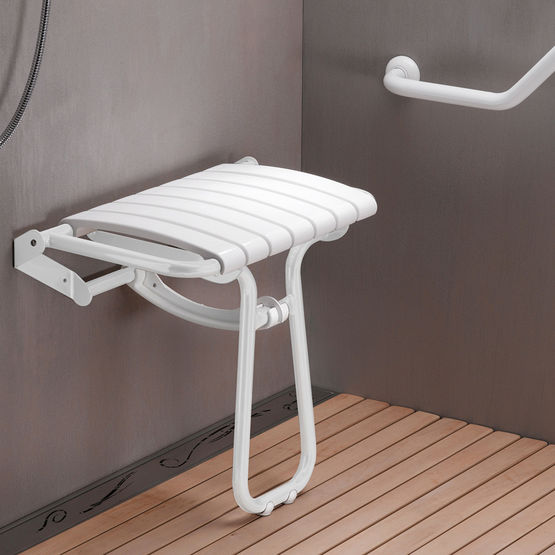  Siège de douche escamotable Pellet avec assise grande taille | 047632 - Siège de douche