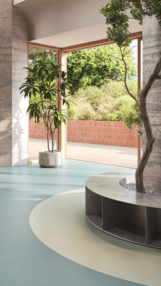  Sol en linoleum biosourcé intégrant 36 % de matériaux recyclés | Collection Lino Materiale - TARKETT