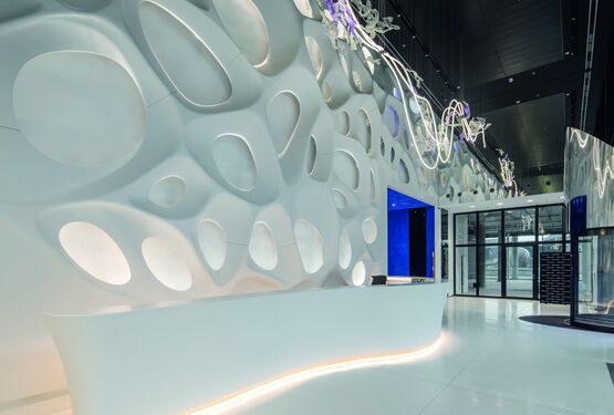  Solid Surface architectural | HIMACS translucide thermoformable pour espaces publics - Panneau composite