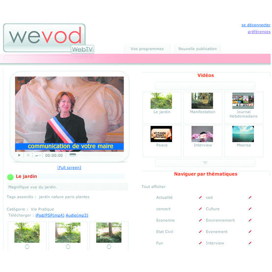 Solution de diffusion de vidéos | Wevod