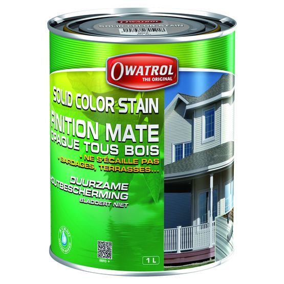  Solution hybride colorée et opaque pour protection de façades et terrasse bois | Owatrol Solid Color Stain - Peinture de protection pour bardage bois