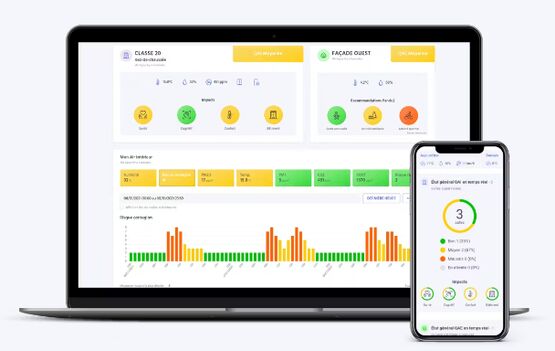  Sonde QAI associée à une application de gestion à distance | France Air Connect - Purificateurs d'air