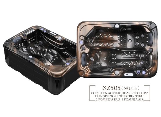  Spa 2 places 64 jets coque en acrylique chassis inox  pour salle de bain | XZ505_SPA_2_PLACES - Spa
