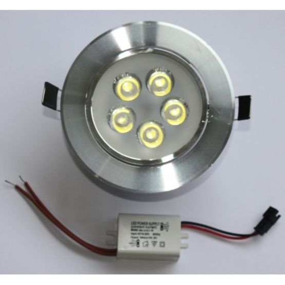 Spot Donwlight LED Gris Lisse 5x1W | Réf 118-0247