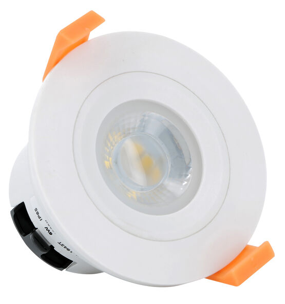 Spot LED fix plast D87 mm H60 mm IP65 6 W 4 000 K 600 lm dim 40° Class II | 166104