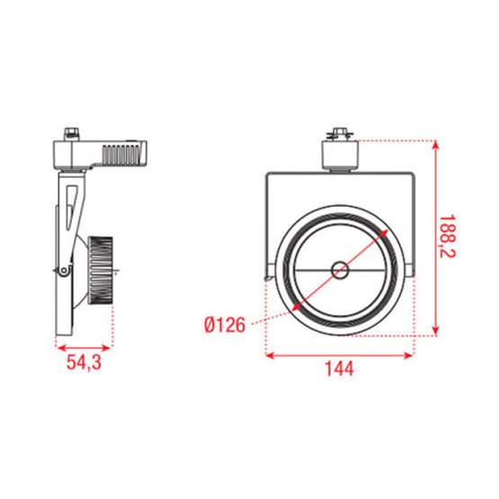  Spot sur rail de 50 W de puissance | Spot sur rail Barcelona Argent G53 AR111 - Spots sur rail ou câble