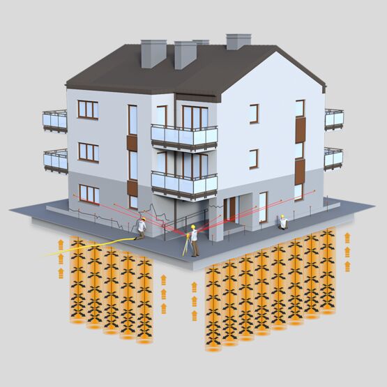 Amélioration de sols par injection de résine expansive