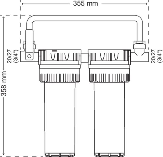  Station de filtration et de traitement d’eau Duplex Aquaphos + By-Pass Ez Connect | MERKUR  - Filtration et purification d'eau