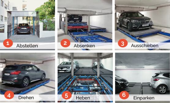  Stationnement entièrement automatique sur plusieurs niveaux selon le principe du puzzle | DE-800 - Plate-forme de superposition pour véhicules