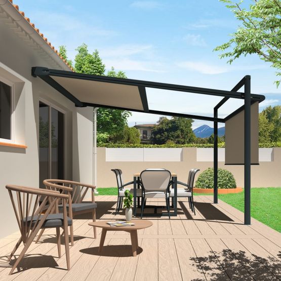 Store pergola toile structure aluminium | ZEN - ALSOL.FR