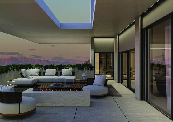 Store vertical extérieur à mécanisme invisible haute tenue au vent | Screeny Hide