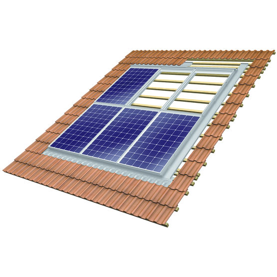 Structure d&#039;intégration de panneaux solaires sur toits en pente | Zeta