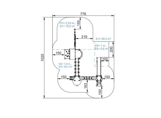  Structure de jeux multi-activités | FUSION 34 AF005AL-c2-SBA - PRO URBA