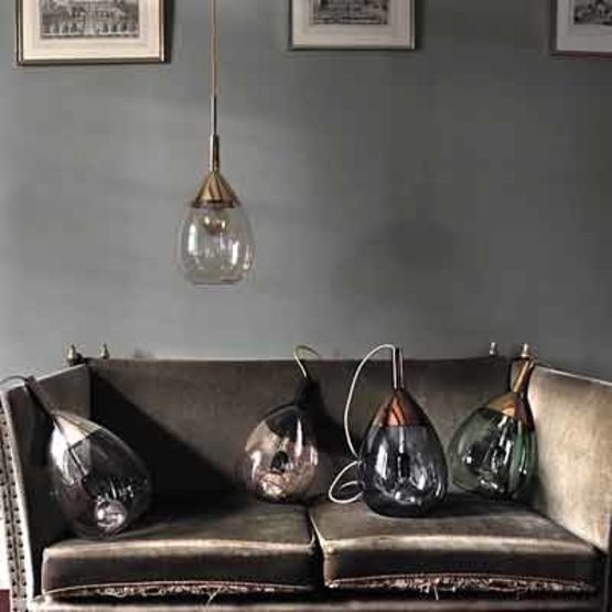 Suspension design LED en verre soufflé et métal | Lute - NEDGIS