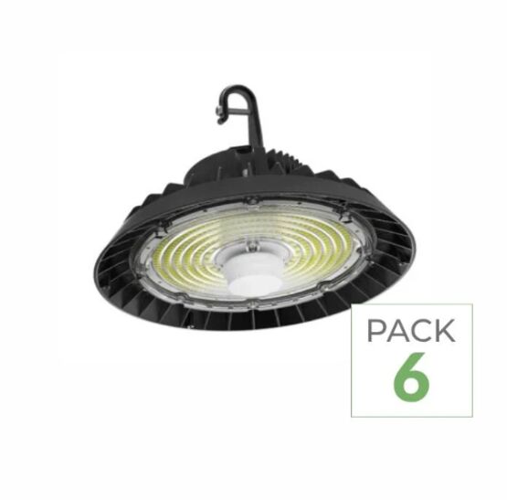 Suspension LED industrielle UFO dimmable | Pack de 6 cloches LED 250 W avec détecteur de mouvement