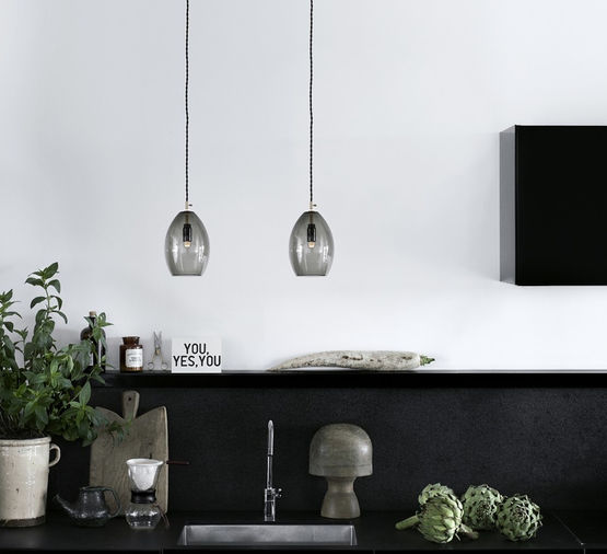  Suspensions en verre soufflé sur câble textile | Unika de Northern Lighting - NEDGIS