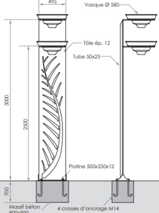  Suspente florale | Suspente Vallon en acier galvanisé découpé laser – Batiproduits - SEMCO