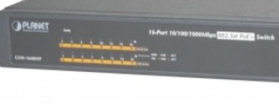  Switch 16P Gigabit PoE+ 220W Planet GSW-1600HP | Réf. 411622 - Baies de brassage pour réseau VDI
