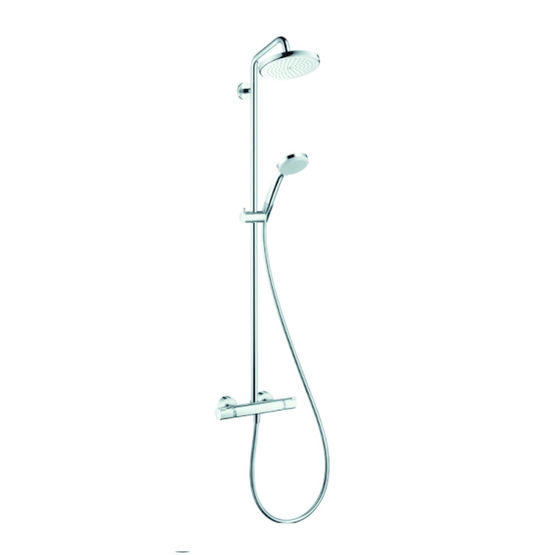 Système à douche de tête pivotante et douchette à main | Showerpipe Croma 220