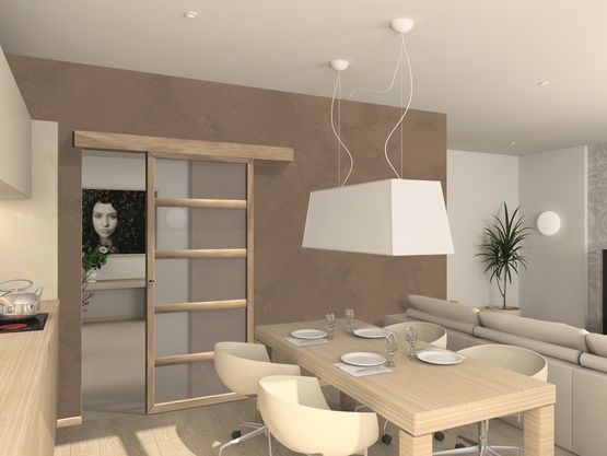  Système coulissant droit pour portes en bois avec bandeau bois | SAF-CLIP  - MANTION