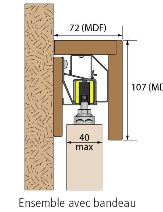 Système coulissant droit pour portes en bois avec bandeau bois | SAF-CLIP  - produit présenté par MANTION