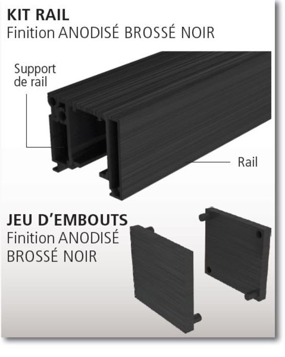  Système coulissant droit rail en aluminium pour portes en bois jusqu’à 80 Kg | SAF SLIM  - Système coulissant en applique ou à encastrer