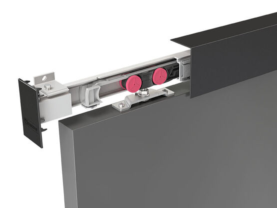  Système coulissant haut de gamme avec bandeau aluminium peint en noir | SAF-Black - MANTION