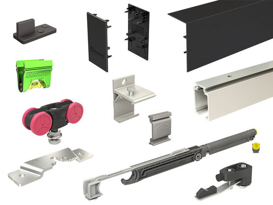 Système coulissant haut de gamme avec bandeau aluminium peint en noir | SAF-Black - produit présenté par MANTION