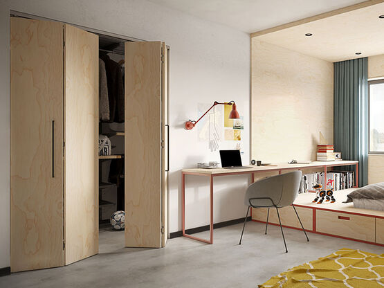   Système coulissant / pliant droit pour portes de séparation et portes de placard en bois | TANGO - Système coulissant en applique ou à encastrer