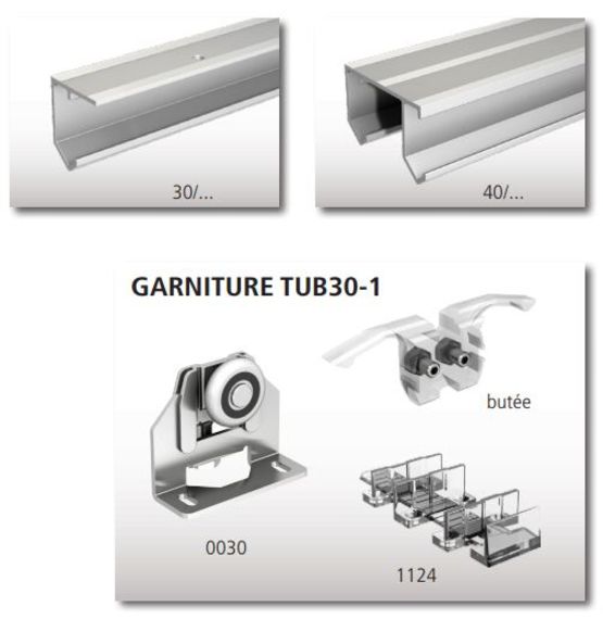  Système coulissant simple ou double rail pour portes placards | TUBEL - MANTION