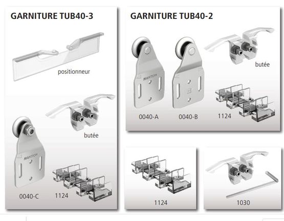 Ensemble pour porte coulissante de placard Mantion Tubel - 1,94 m