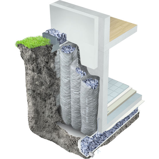  Système d&#039;isolation pour mur enterré | Wall-Bag - Isolants enterrés