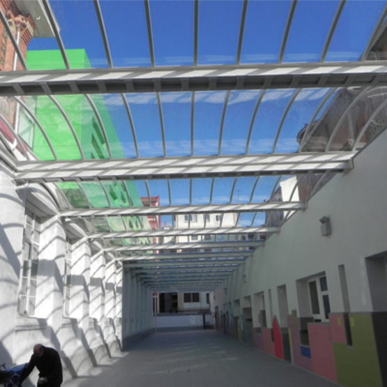 Système de panneaux transparents plans ou cintrés pour éclairage zénithal | Danpalite - EVERLITE CONCEPT